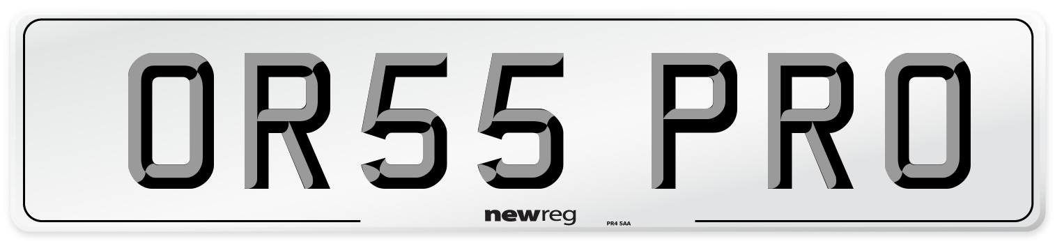 OR55 PRO Number Plate from New Reg